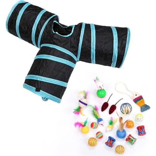 20pcs Kitten Toys Variety Pack Toys, with Cat Toys with 3 Way Cat Tunnel for Small Animals