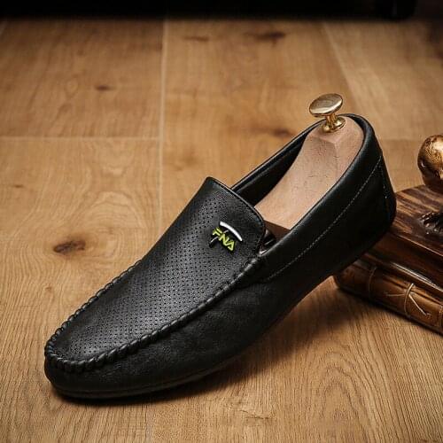 2021 Men Shoes Loafers Spring PU Leather Fashion Shoes Loafers Boat Men Drive Flat Footwear Classic Comfy Men Casual Shoes
