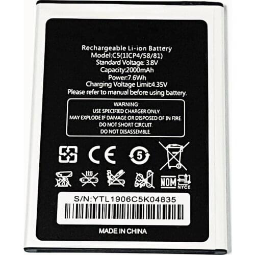3.8V 2000mAh For OUKITEL C5 C5Pro Battery