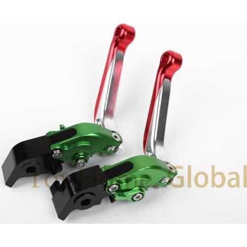Motorcycle Accessories Green&Silver&Red CNC Folding&Extending Brake Clutch Levers For Kawasaki Z800 E version 2013 2014 2015