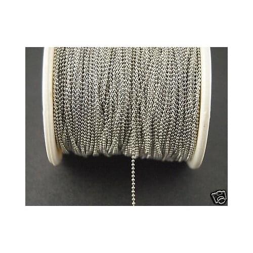 FACTORY/5M(16ft) Rhodium Brass Chain 1.2mm Faceted Beads Ball Chain Necklace Jewelry Findings C21