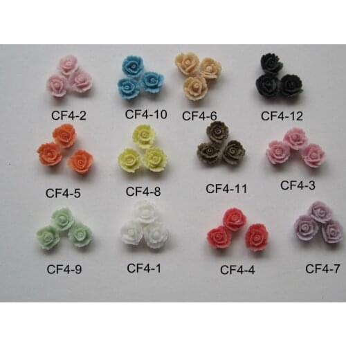 CF4 3D 30pcs/bag Handmade Ceramic 7MM 12 Colors Flower Shape Nail Art Decoration Outlooking