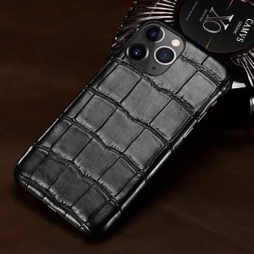 100% Natural Crocodile Leather Phone Case for iPhone 12 Pro Max 12 Mini 11 Pro Max X XS Max XR 7 8 Plus SE 2020 Luxury Cover