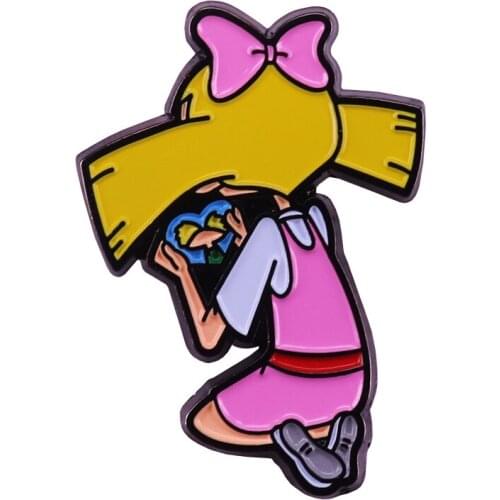 Helgas locket Enamel Pin The Jungle Movie themed Badge Love for Arnold Brooch Gift