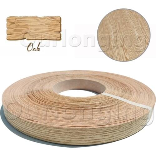 Red Oak Wood Veneer Sheet Edge Banding Adhesive Tape 15m Hot Melt Glue Iron-on Plywood Roll Furniture Wooden Veneer Roll