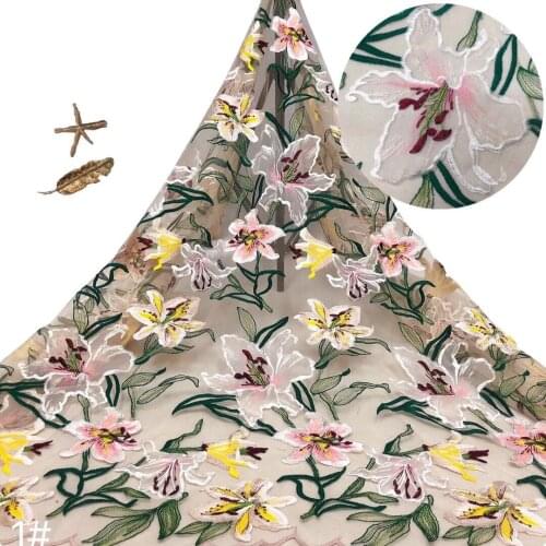 French Lace Fabric New Embroidery African Lace tulle Fabric L-688683 Lace Nigeria Mater