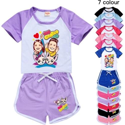 Summer Kids Boys Clothes Sets Girls me contro te T-Shirts + Sports Shorts 2PCs Outfits Toddler Boys Clothing Set 2-16Year