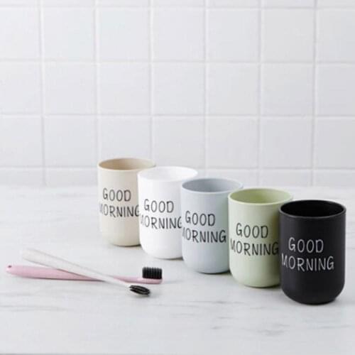 1 Pc 330ml Good Morning Cup Toothbrush Holder Washing Drinking Bathroom Tooth Mug