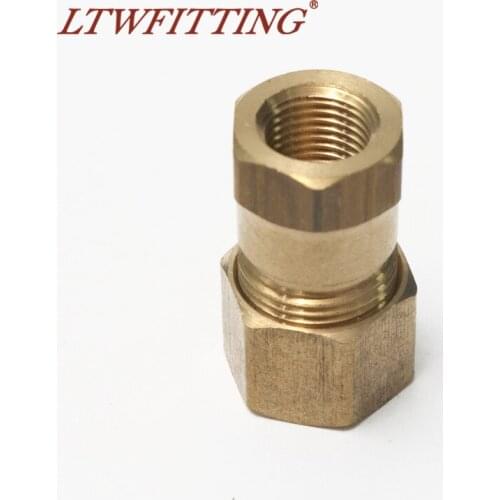 LTWFITTING Brass 3/8" OD x 1/8" Female NPT Compression Connector Fitting