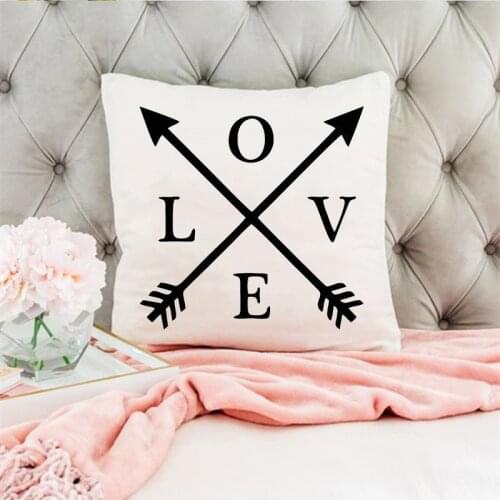 Love Letter Printed Sofa Decorative Cushion Cover Pillowcase Polyester 45*45cm Throw Pillow Case Home Decor Pillowcover Cojines