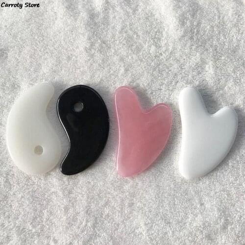 Natural Jade Gua Sha Stone Board Massage Rose Quartz Guasha Plate Jade Face Massager Scrapers Tools For Face Neck Back Body