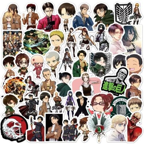 10/30/50/100PCS Cartoon Attack On Titan Anime Stickers Laptop Motorcycle Bike Luggage Phone Car Graffiti Sticker Decals Kid Toys