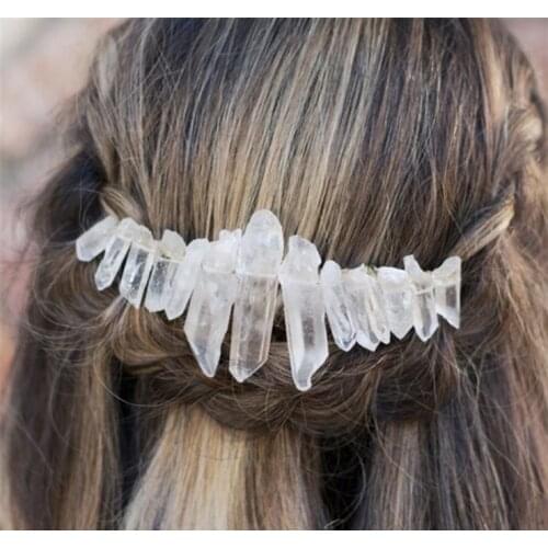 Raw crystal wedding hair accessories hair comb hair fork hairpin witch party princess wedding bridesmaid gifts