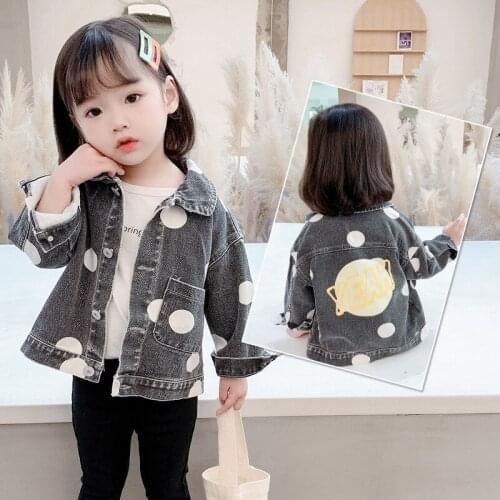 Spring new mens and womens childrens clothing trend denim jacket casual middle and small childrens quality denim jacket