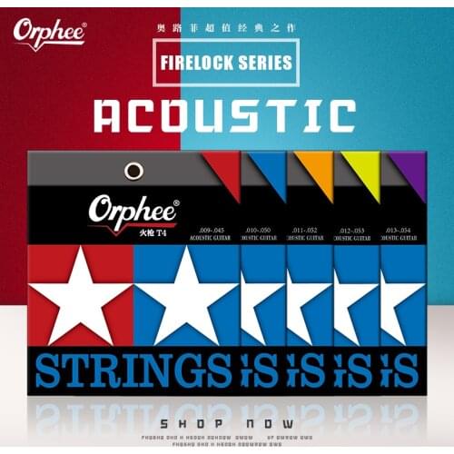 Orphee Acoustic Guitar Strings Professional Nano Coating High End Light Extra Light Bronze Metal Guitar String Parts Accessories