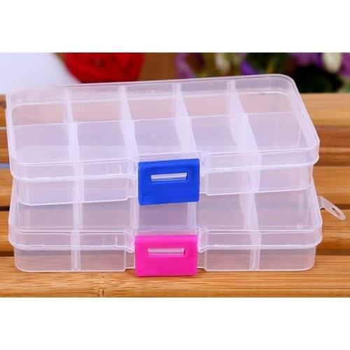 Slots Compartment Adjustable Jewelry Necklace Clear Storage Box Case Holder Craft Organizer