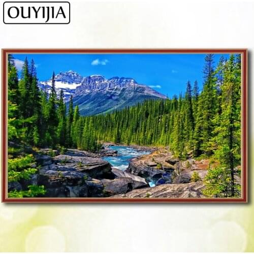 OUYIJIA 5D DIY Diamond Painting Full Square Trees Natural Scenery Embroidery For Sale Diamond Mosaic Picture Of Rhinestones