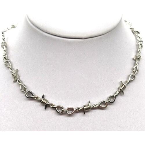 Wire Brambles Necklace Man And Women Hip-hop Punk Barbed Wire Brambles Link Chain Choker Gifts For Friends Collares De Moda