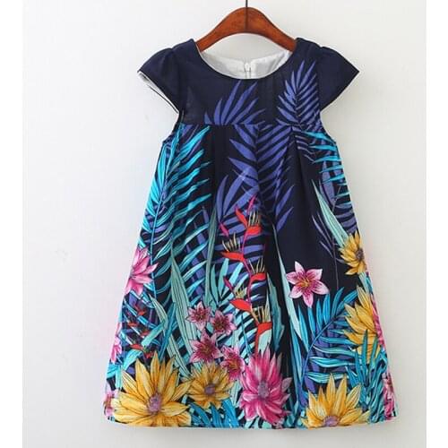 Girls Dress 2019 European And American Style Children Sleeveless Print Princess Dresses for Girl Kids Dress for 3-8 Years