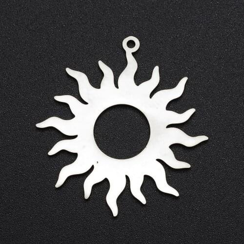 5pcs/lot 100% Stainless Steel Sun Charm Pendant Wholesale Finding Supplies Jewelry Necklace Making Top Quality