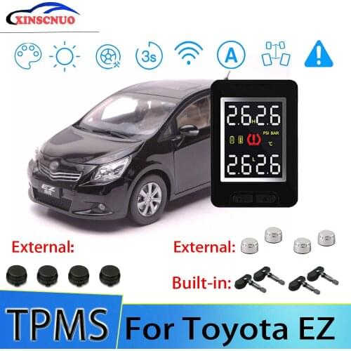 Smart Car TPMS Tire Pressure Monitor System For Toyota EZ With 4 Sensors Wireless Alarm Systems LCD Display TPMS Monitor
