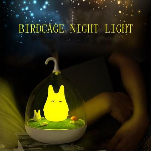 LED Birdcage Night Lamp Touch Sensor Light Kid Sleeping Lighting Bedroom Home Decor Children Christmas Gifts USB Chargeable