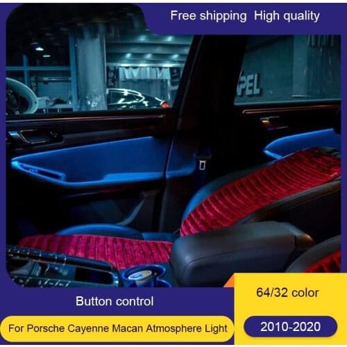 LED Ambient light lamp + Speaker cover car Interior lights For macan Cayenne car interior LED Ambient lamp For Porsche 64 color