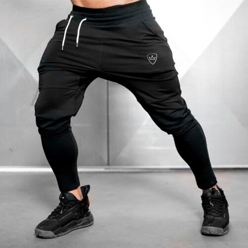 Gyms Sweatpants Joggers Pants Men Casual Black Trousers Male Fitness Sport Workout Cotton Track Pants Autumn Winter Sportswear
