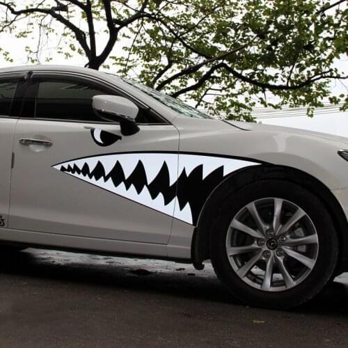 Cheap Wholesale Universal Reflective Shark Mouth Car Sticker For Chevrolet Cruze Focus Volkswagen Golf POLO Jetta BMW Benz BA029