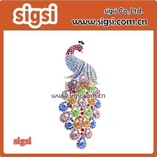 Vintage Peacock Bird Rhinestone Crystal Brooch Pin Art-Deco Style Bird rhinestone brooch for gift