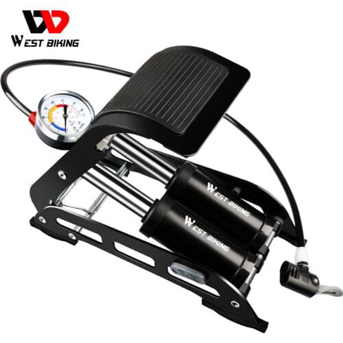 WEST BIKING Bicycle Foot Air Pump High Pressure No-Slip Cycling Pump Double Tube Schrader Presta Car Motorcycle MTB Bike Pump