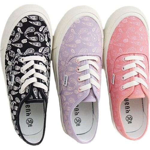 Women Canvas Sneakers Casual Platform Shoes Fashion Paisley Graphic Comfortable Vulcanized Shoes Ladies Zapatillas De Deporte