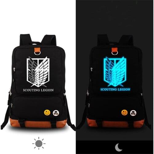Anime Attack on Titan Scouting Legion Denim Canvas Women Printing Backpack Fashion School Bags for Teenagers Mochila Feminina