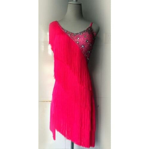 New style latin dance costume sexy diamond tassel sleeves latin dance dress for women latin dance competition dresses S-4XL F86