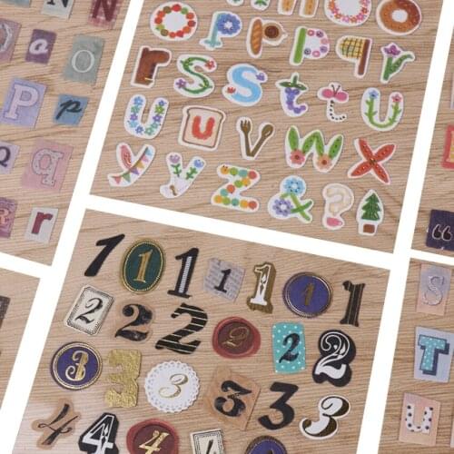10packs/lot Lovely English Alphanumeric Stickers DIY Scrapbooking Paper Sticker Decoration sticker Diy Album Stationery