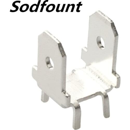 100pcs 6.3 Double-headed board inserts Soldering terminals PCB soldering inserts Board inserts Terminal block connector