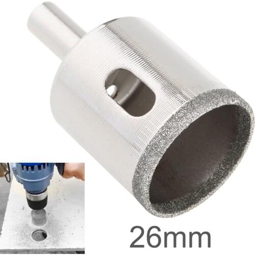 26mm Diamond & Iron Matrix Diamond Coated Core Hole Saw Drill Bit Kit Tools Glass Drill Hole Opener for Tiles Glass Ceramic