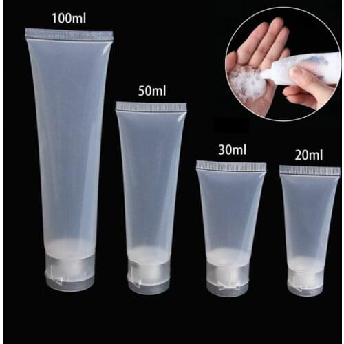 5 pcs 20/30/50/100ml Plastic Soft Tube Empty Cosmetic Lotion Tube Squeeze Cream Container Flip