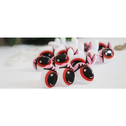50pcs/lot 15x20mm new style lovely print toy cartoon eyes animal eyes & washer for diy plush doll findings