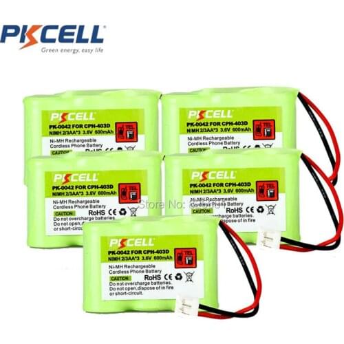 Cordless Phone Battery 3.6V 2/3AA*3 600mAh for Vtech CPH-403D GE-TL26145 PK-0042 P-P304 CPH-403D
