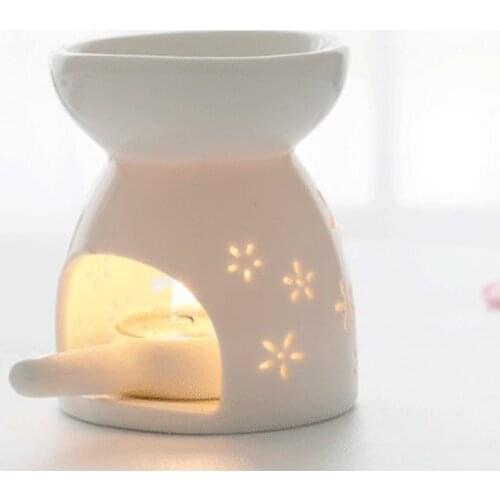 White Ceramic Aromatherapy Stove Oil Burners Candle Ceramic Scent Lavender Fragrance Aromatherapy Diffuser Gift Home Decoration