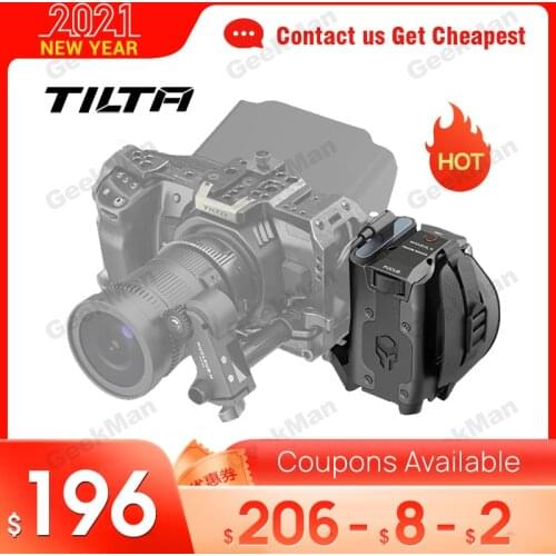 TILTA Side Focus Handle for BMPCC 4k 6K PRO Camera Cage side handle for F970 LP-E6 F550 F570 Battery Blackmagic Cage accessories