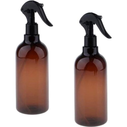 500ml Large Empty Amber Plastic Bottles With Storage Flow Product Spray For Essential Oil Mist Trigger Black Cap Cleaning O5W6