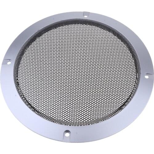 6.5 Inch Speaker Grills Cover Case with 4 pcs Screws for Speaker Mounting Home Audio DIY -184mm Outer Diameter Silver