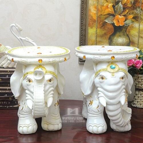 US House new fashion house creative tree resin molding platinum flower elephant stool changing his shoes landing crafts ornament