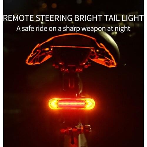 Cycling Bicycle Highlight Taillight Remote Control Light USB Rechargeable Light Safety Night Riding Lamp Cycling Warning Light