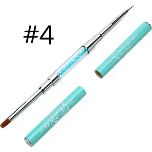 Double Head Nail Art Polishing Dotting Brushes Crystal Nails Line Brush Gel Painting Drawing Carving Handle Pen Manicure Tools