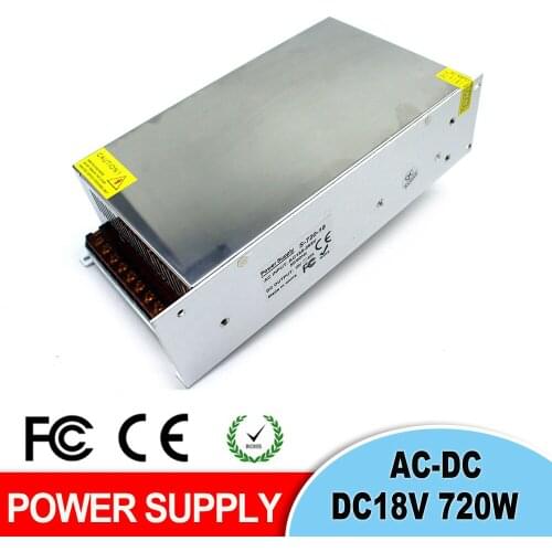 Switching Power Supply DC 18V 40A 720W Single Output LED Power Supply Transformer 220v 110v AC to DC24V SMPS for cctv led light