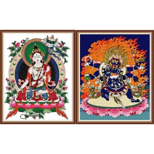 Joy Sunday Thang-ga RA601 RA602 Counted Stamped Home Decor Religion Nepal Buddhism Tibet Embroidery DIY Cross Stitch kits