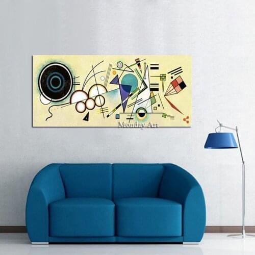 Classic Canvas Art Wall Poster And Sticker Handpainted Wassily Kandinsky Oil Painting Oil Painting for Living Room Bedroom Decor